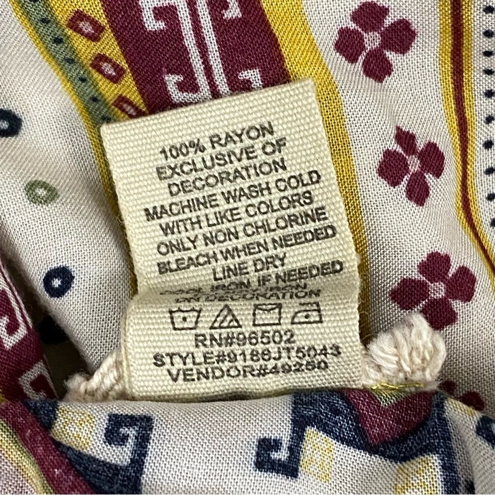 Gimmicks by BKE Womens Multicolored Aztec Dotted Print Long Sleeve Boho Blouse M - Picture 6 of 10